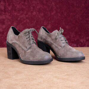 Born Women Jolene Grey Suede Lace-up Heel Fashion Shoes sz 7.5